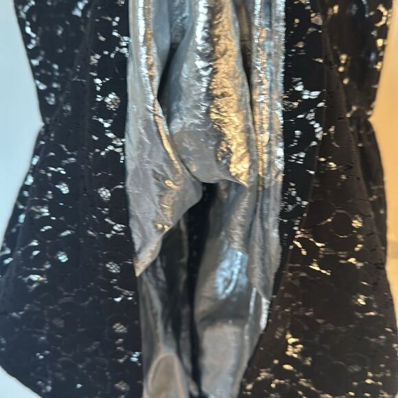 Justice Girl’s Size 10 Black Silver Dress Casual Formal Special Wear Lace EUC - Picture 4 of 12